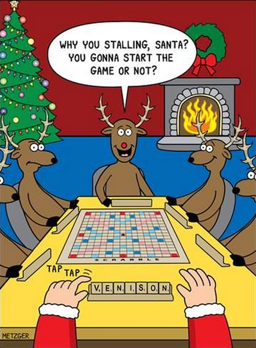 Playing Scrabble with Santa