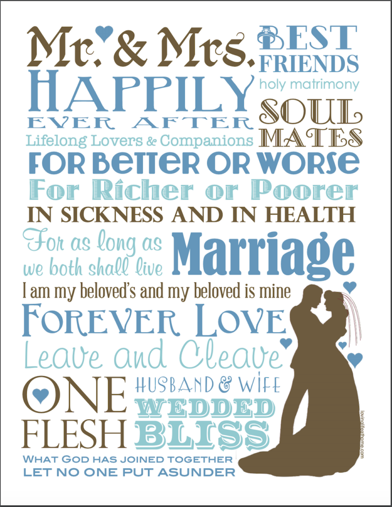 Marriage Subway Art (Free Printable) - Loving Life at Home