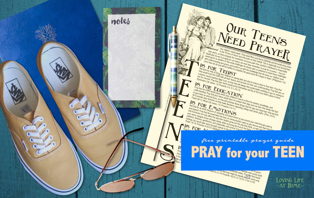 Free Printable: Praying for Your Teens