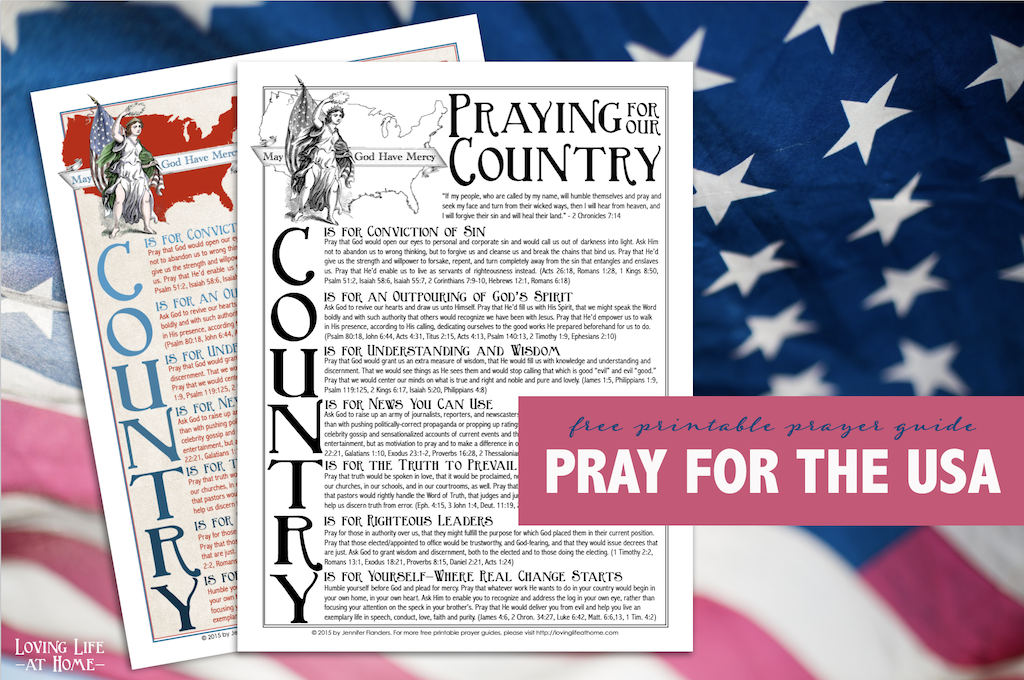 Praying for our Country (Free Printable) - Loving Life at Home