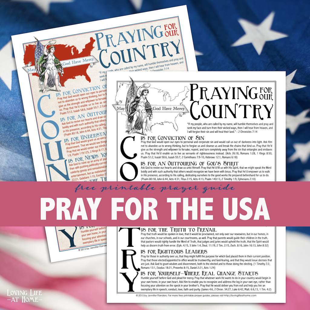 Praying for our Country (Free Printable)