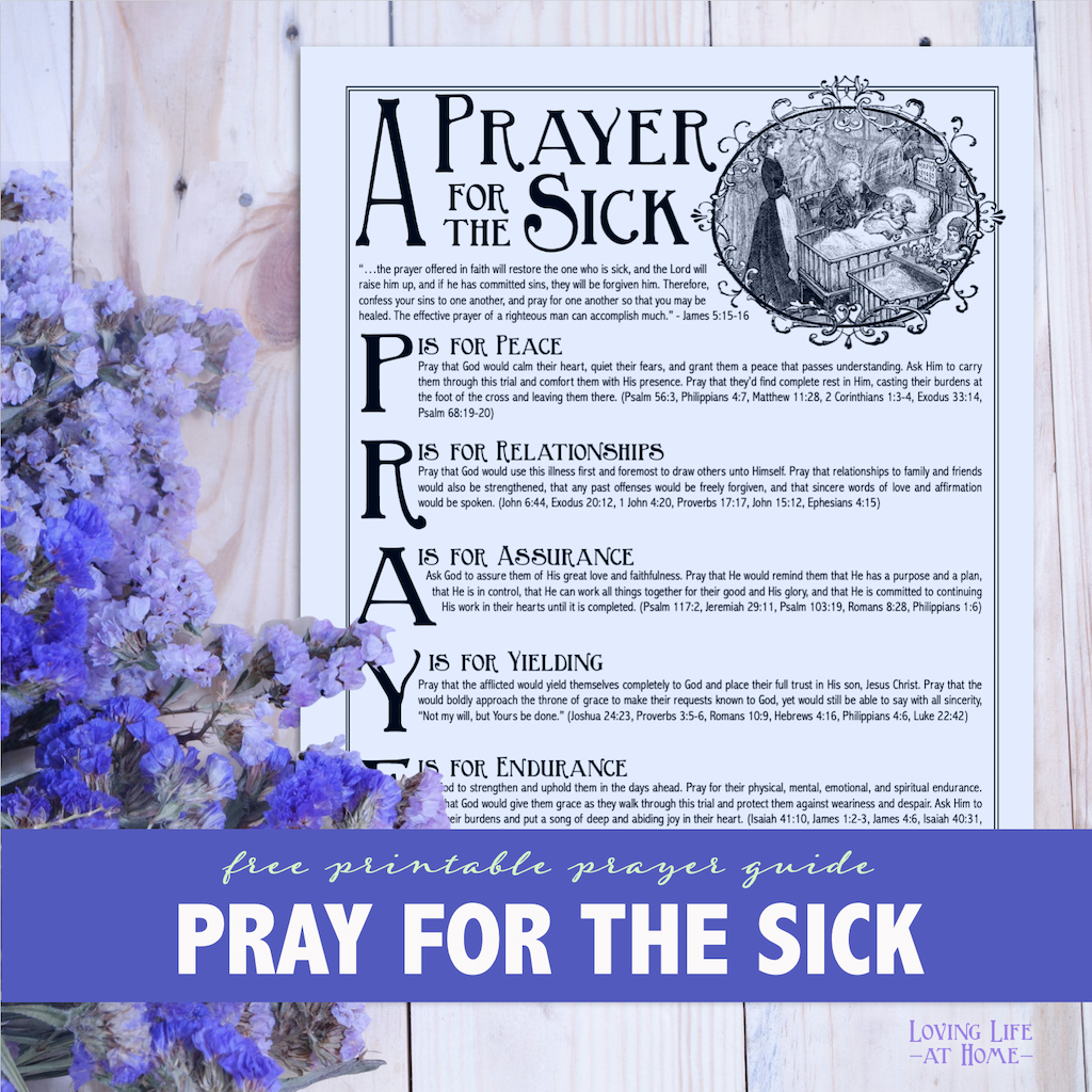 A Prayer For The Sick Free Printable Loving Life At Home