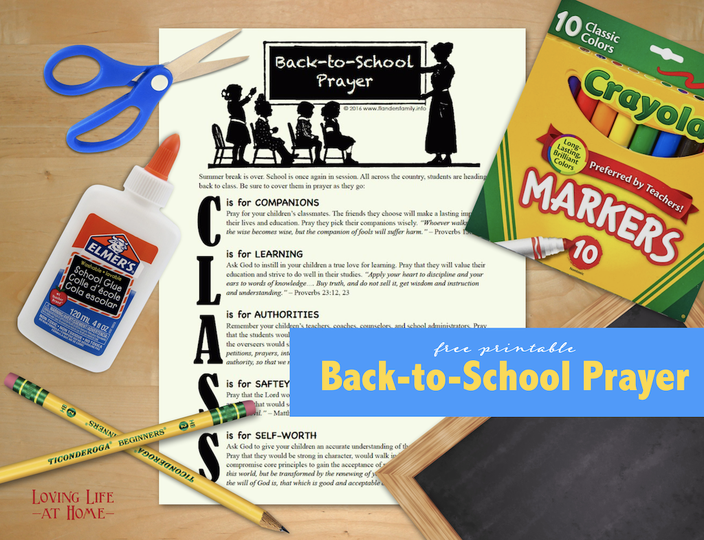 Free Printable Back-to-School Prayer Guide 