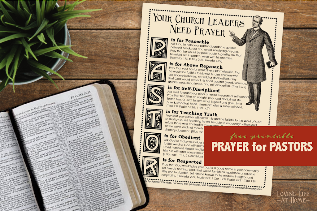 Praying for Your Pastor (Free Printable Prayer Guide) - Loving Life at Home