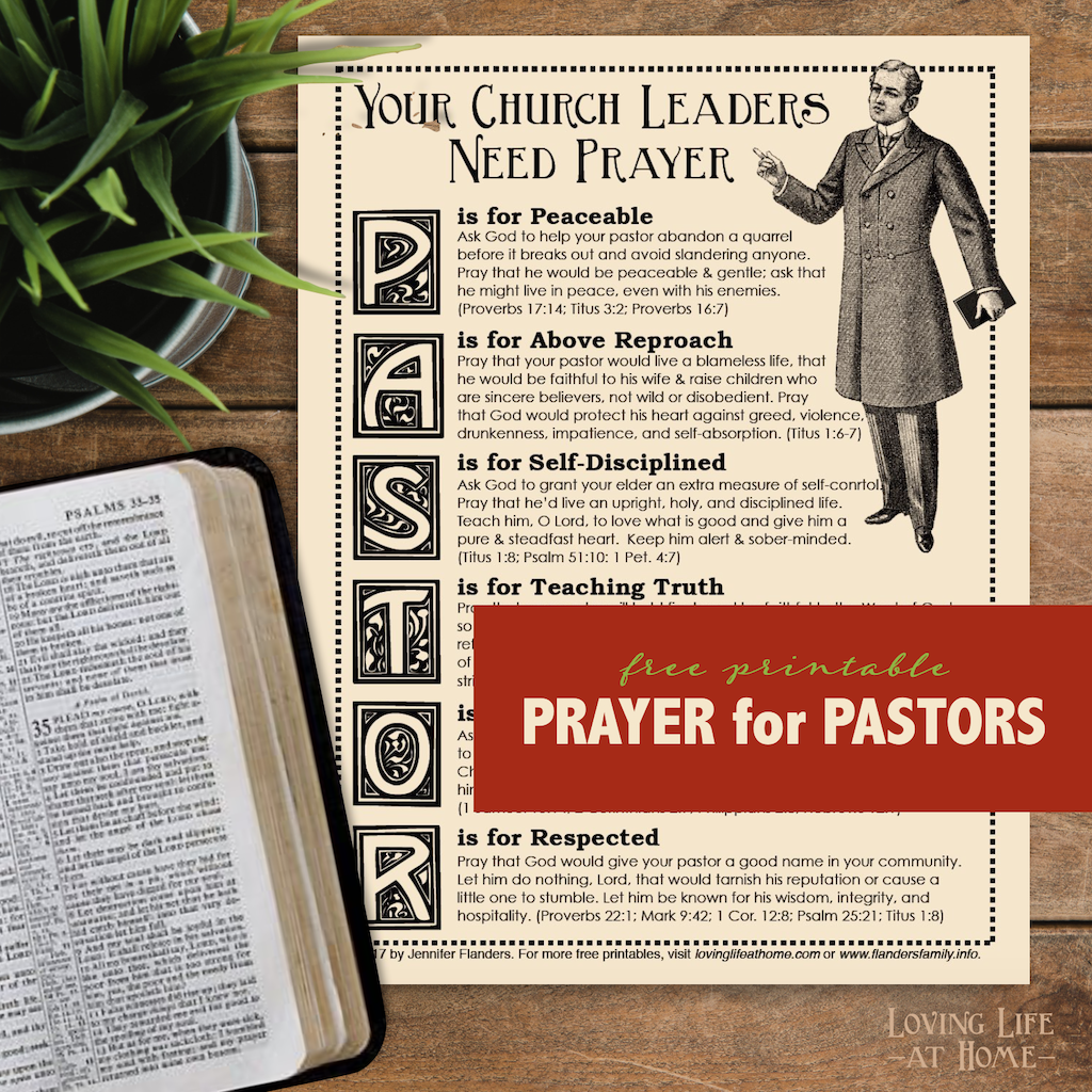Praying for Your Pastor (Free Printable Prayer Guide)