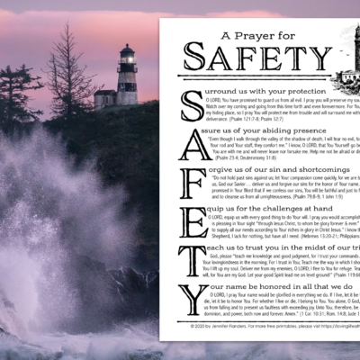 Free Printable "Prayer for Safety" Prayer Guide