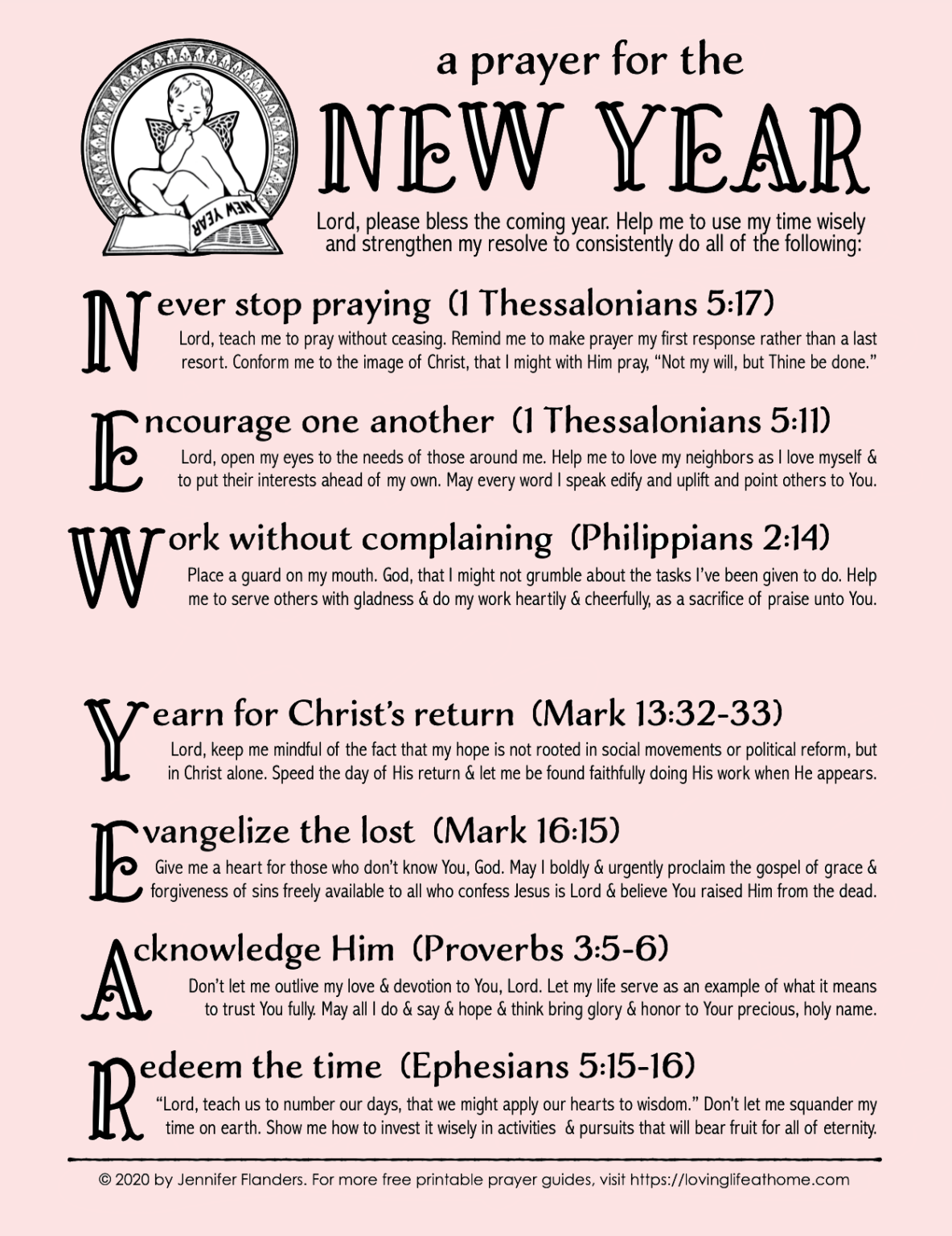 A Prayer for the New Year (Free Printable) Loving Life at Home