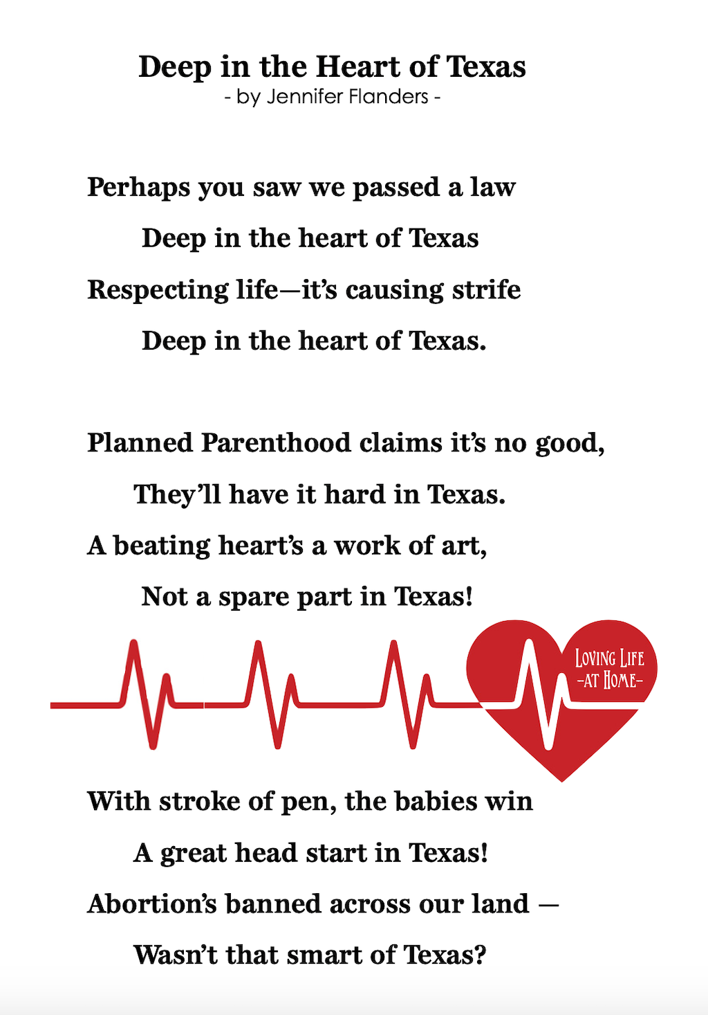 Deep in the Heart of Texas Poem
