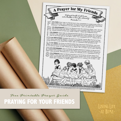 Praying for Friends (Free Printable Guide)