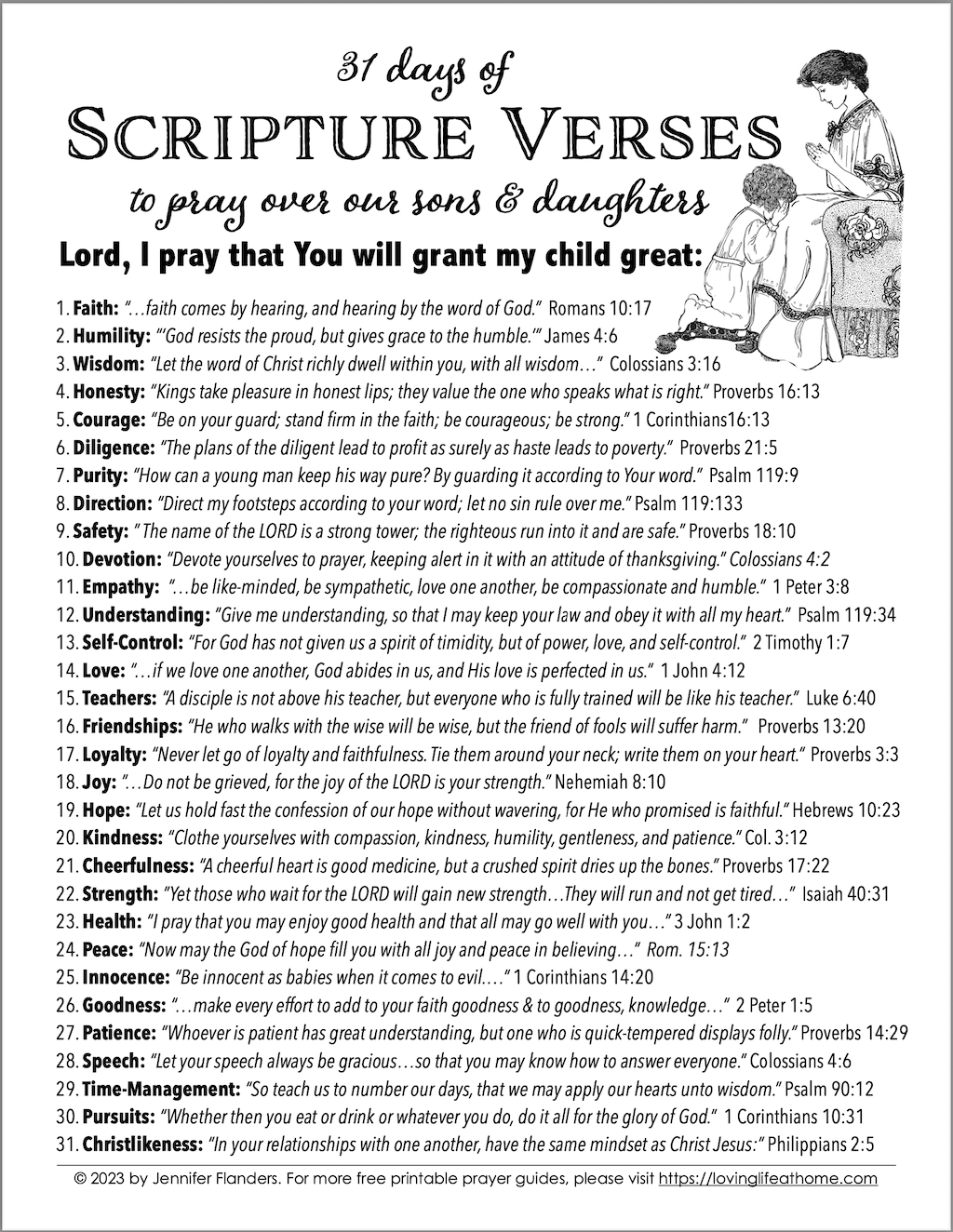 31 Days of Scripture to Pray for Your Children