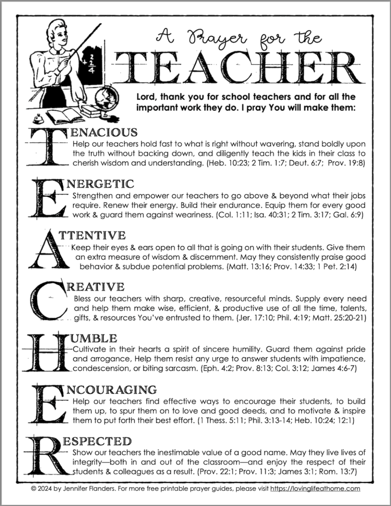 a prayer for teachers