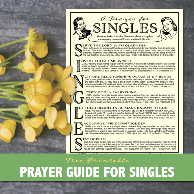 Prayer Guide for Singles