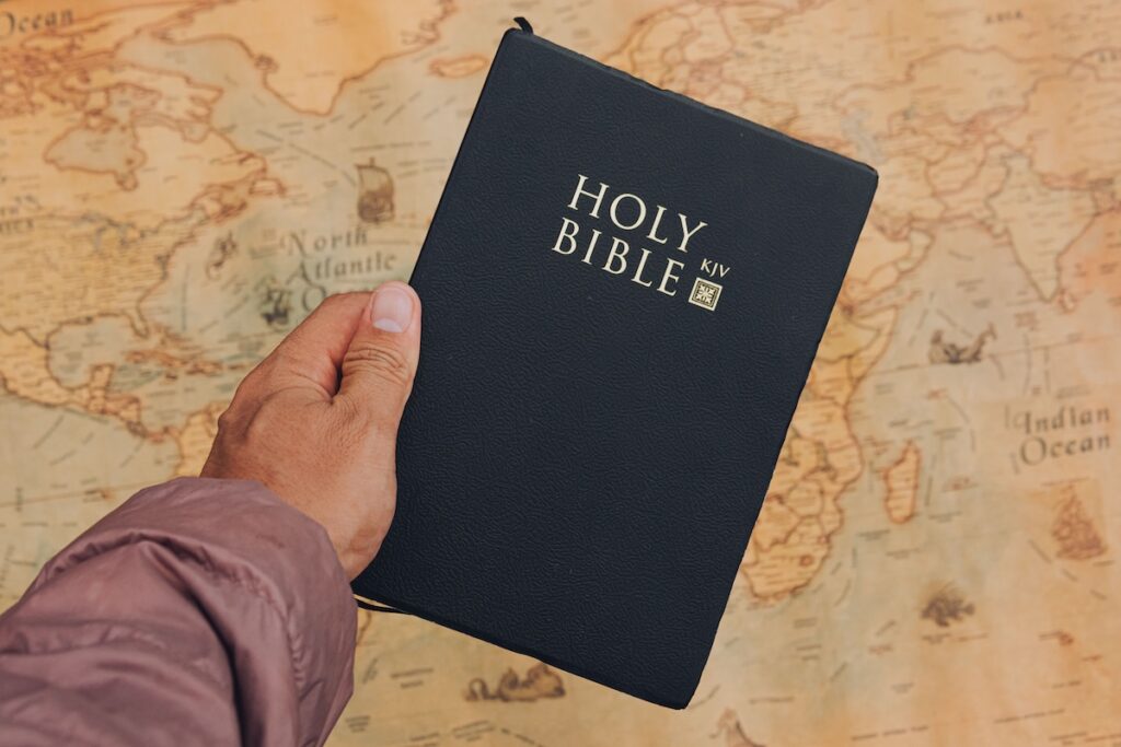 Bible with map
